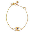 14KT Yellow Gold Wavy Evil Eye Bracelet,,hi-res view 3