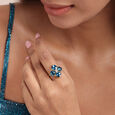 Ethereal Midnight Majesty 14KT Diamond & London Blue Topaz Ring,,hi-res view 2