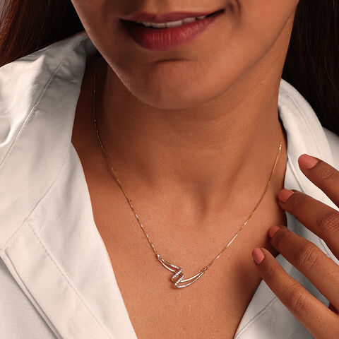 Draped Sparkle 14 Kt Gold & Diamond Necklace