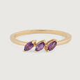 Graceful Purple Amethyst & Gold Finger Ring,,hi-res view 3