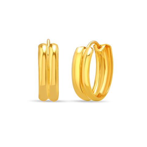 22KT Yellow Gold Dazzling Bold Hoop Earrings