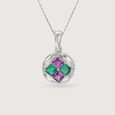 Amethyst & Ivy Bloom Silver Pendant for Women,,hi-res view 2