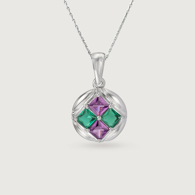 Amethyst & Ivy Bloom Silver Pendant for Women,,hi-res image number null