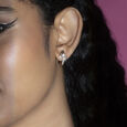 Groovy Glimmer Gold & Diamond Hoop Earrings,,hi-res view 1