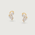 Elegant Swirl Gold & Diamond Stud Earrings,,hi-res view 3