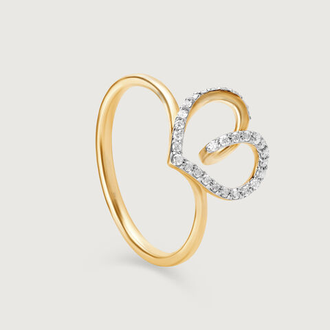Heartfelt Sparkle 14KT Gold & Diamond Ring