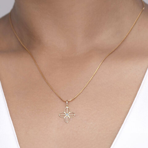 Elegant Floral Gold & Diamond Pendant