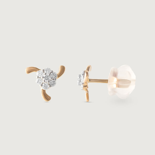 Dainty Whispers Gold & Diamond Stud Earrings,,hi-res image number null