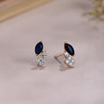 Sapphire Sparkle Gold & Diamond Stud Earrings,,hi-res view 1