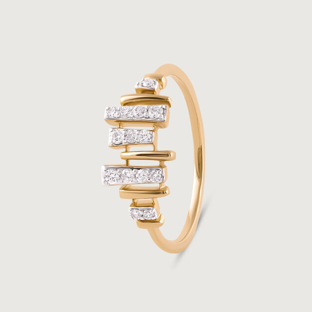 Glitz Groove Gold & Diamond Finger Ring,,hi-res image number null