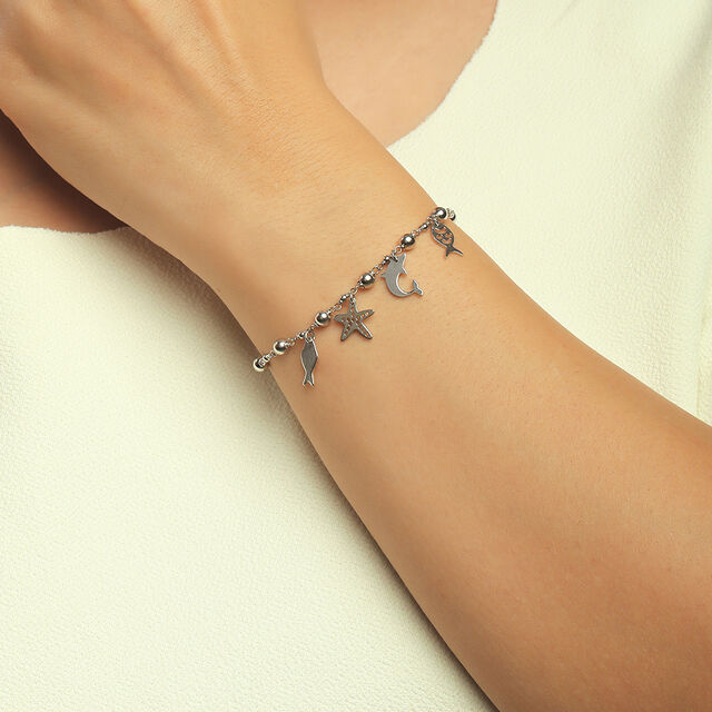 Daisy Drip Silver Bracelet,,hi-res image number null