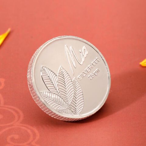 25 GM 999 Silver Divine Mango Leaf Coin