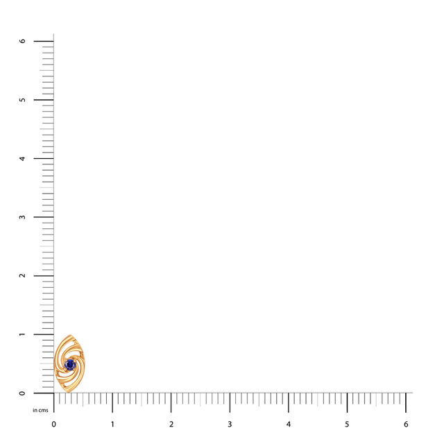 14KT Yellow Gold Hypnotic Blue Sapphire Evil Eye Stud Earrings,,hi-res image number null