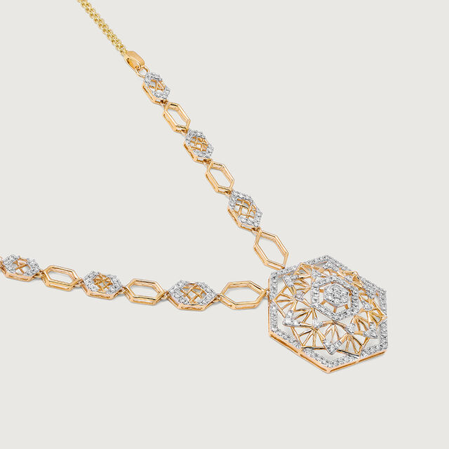 Spectral Glow 14 Kt Gold and Diamond Necklace,,hi-res image number null