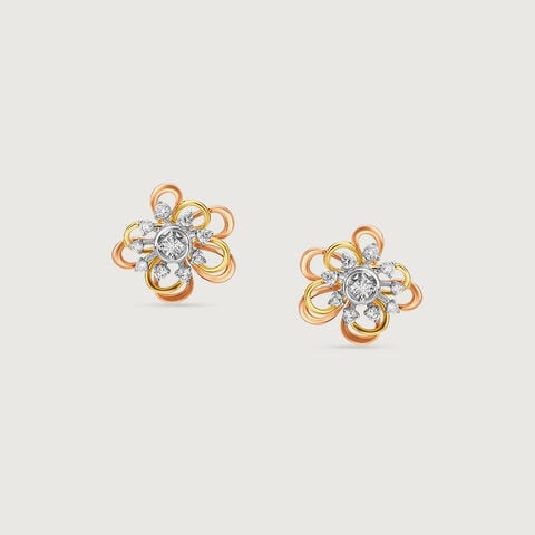 Forget Me Not Floral Diamond Stud Earrings
