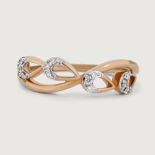 Stunning Glamour Gold & Diamond Finger Ring,,hi-res image number null