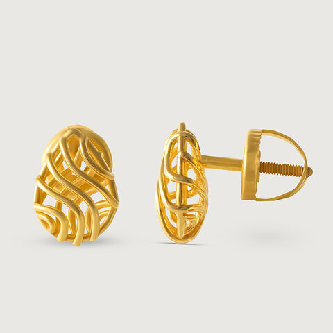 Soul Symphony Gold & Diamond Stud Earrings