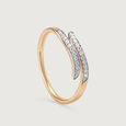 Golden Coiled 14 Kt Gold & Diamond Ring,,hi-res view 4