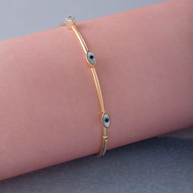 Cosmic Elegance Evil Eye Gold Bangle,,hi-res image number null