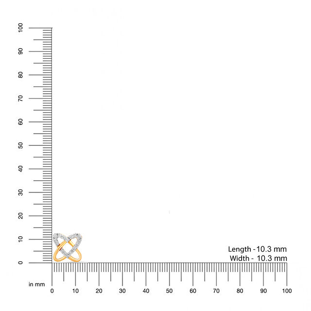 14KT Yellow Gold Entwined Hearts Diamond Stud Earrings,,hi-res image number null