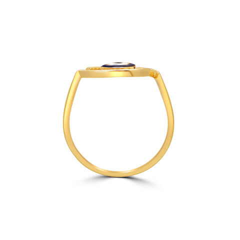 14KT Yellow Gold Stunning Evil Eye Finger Ring