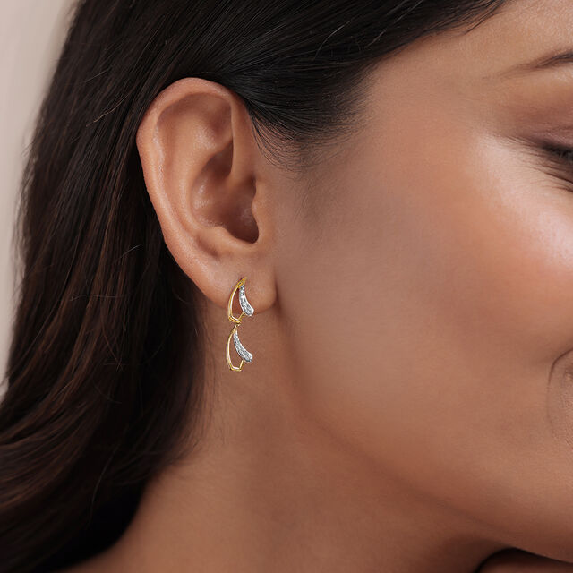 Glam Garden 14 Kt Gold and Diamond Drop Earrings,,hi-res image number null