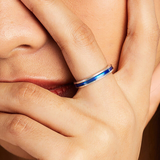 Blue Blaze Silver Finger Ring,,hi-res image number null