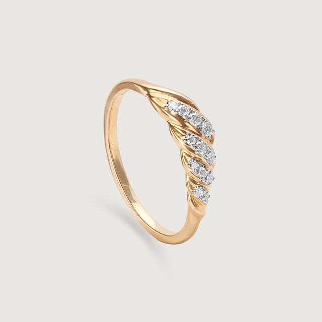 Botanical Tendril 18 Kt Gold & Diamond Ring,,hi-res image number null