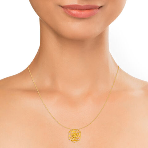 Hexagon Shine Gold Pendant