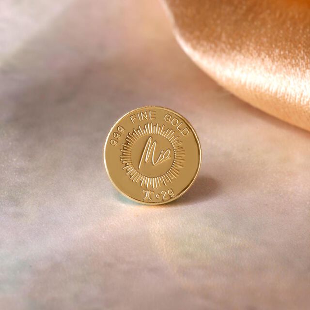 2 Gm 24 Karat Lotus Gold Coin,,hi-res image number null