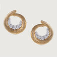 Basketry Bliss Gold and Diamond Stud Earrings,,hi-res view 3