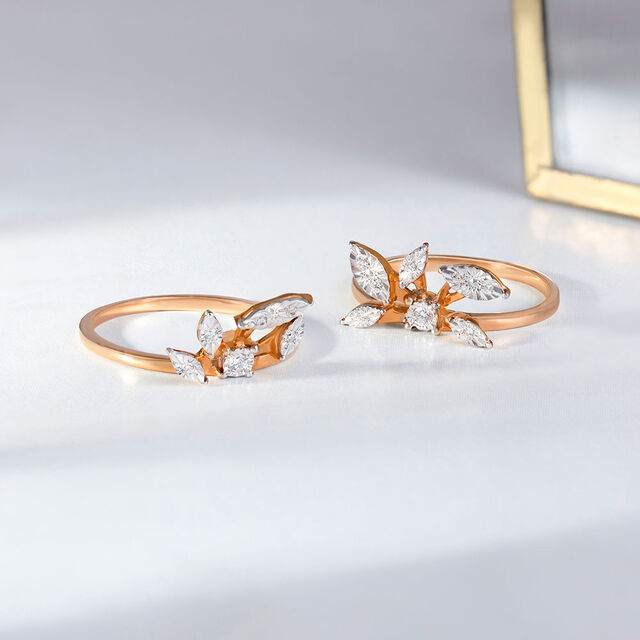 Leaf Whisper Gold and Diamond Finger Ring,,hi-res image number null