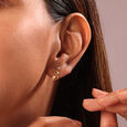 Lively Twist 14KT Diamond & Pearl Stud Earrings,,hi-res view 2