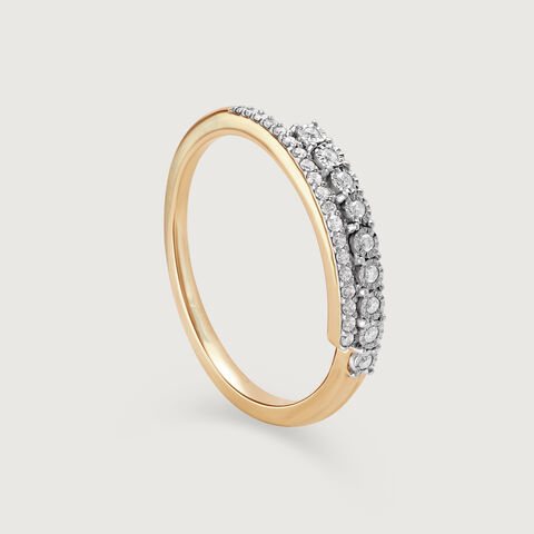 Linear Elegance 14KT Gold & Diamond Ring