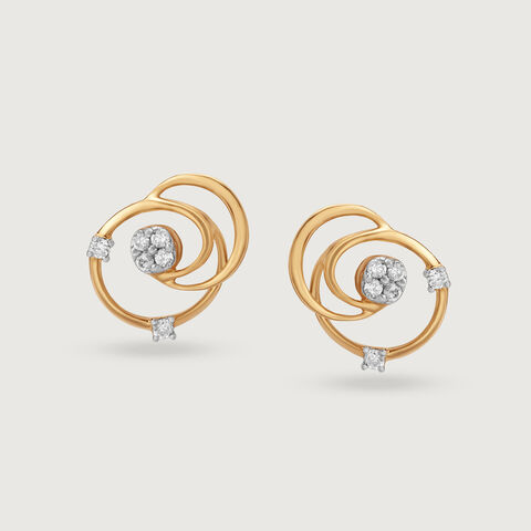 Whispers of the Cosmos 14KT Diamond Stud Earring