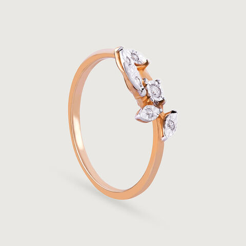 Leaf Whisper Gold and Diamond Finger Ring