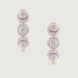 Leafy Luxe Gold & Diamond Hoop Earrings,,hi-res view 3