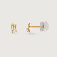 Elegant Arc 14 Kt Gold and Diamond Stud Earrings,,hi-res view 4