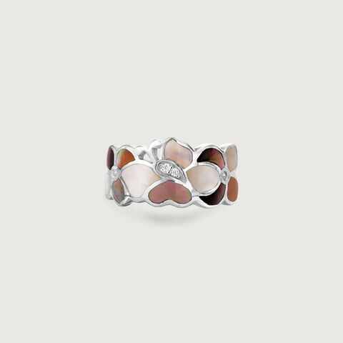 Mother of Pearl Blossom Silver Ring
