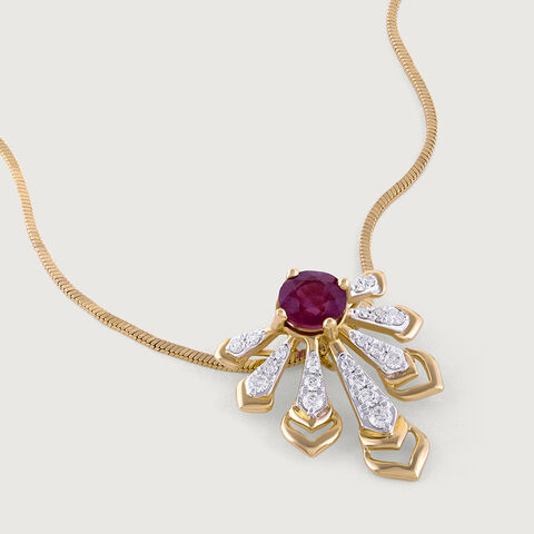 Radiant Spiral Ruby & Diamond Pendant