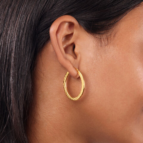 22KT Yellow Gold Stylish Classy Hoop Earrings