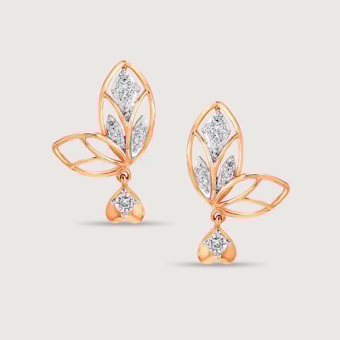 Heartflutters 14KT Rose Gold & Diamond Drop Earrings