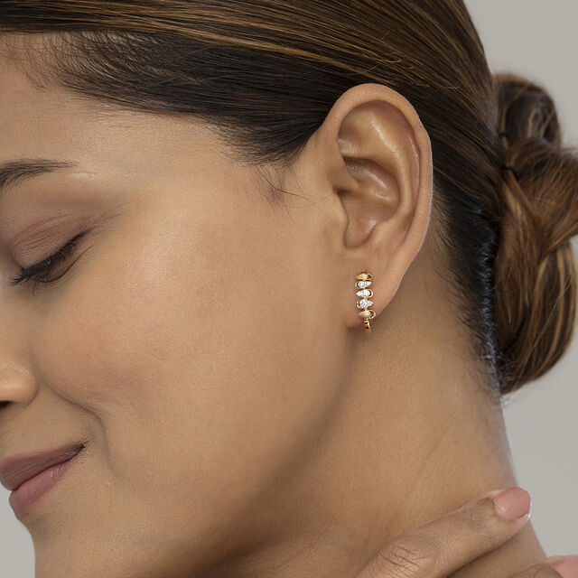 Bold Luxe Gold & Diamond Hoop Earrings,,hi-res image number null