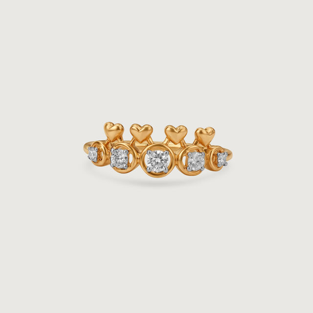 Heart Shine Diamond & Gold Ring,,hi-res image number null