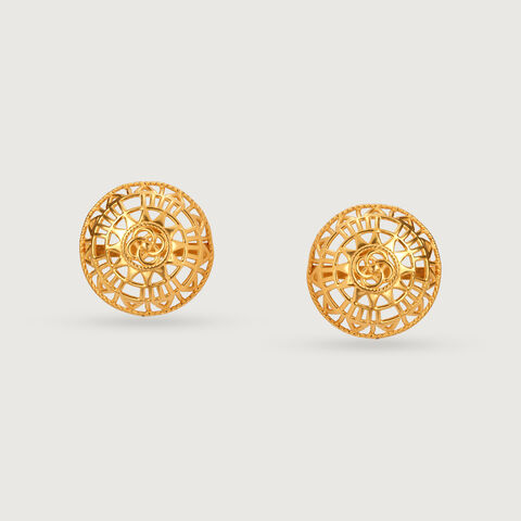 Artisanal Odyssey 22KT Gold Stud Earrings