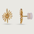 Dazzling Sunburst Gold & Diamond Stud Earrings,,hi-res view 4