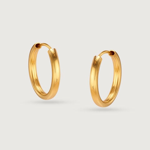 22KT Yellow Gold Timeless Stylish Hoop Earrings