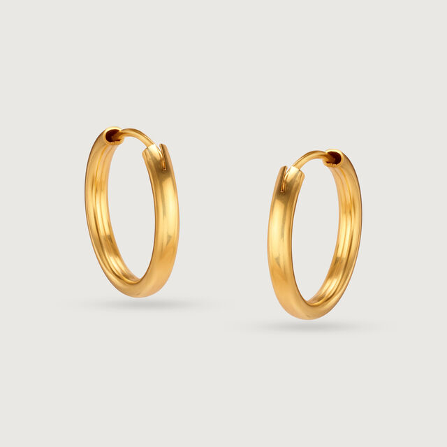 22KT Yellow Gold Timeless Stylish Hoop Earrings,,hi-res image number null