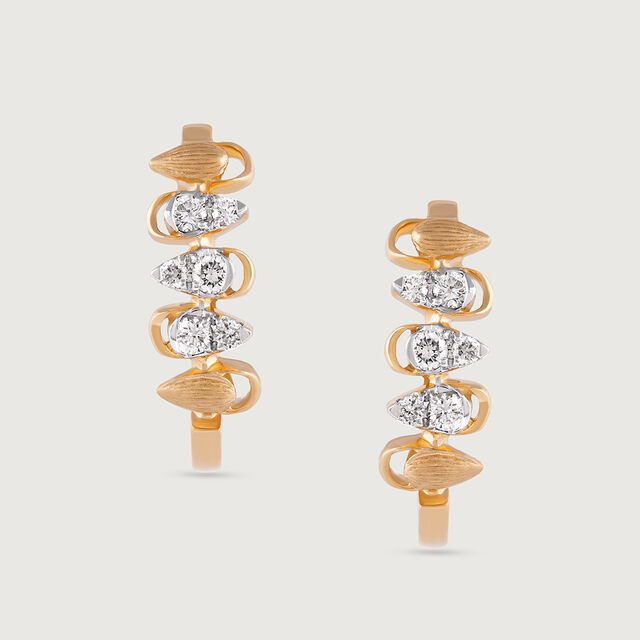 Bold Luxe Gold & Diamond Hoop Earrings,,hi-res image number null