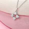 Sparkly Sleek Silver Pendant & Chain,,hi-res view 1